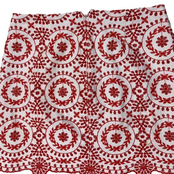 Ann Taylor LOFT Embroidered Colorful Mini Skirt Fully Lined Size 4 Petite - Picture 4 of 13